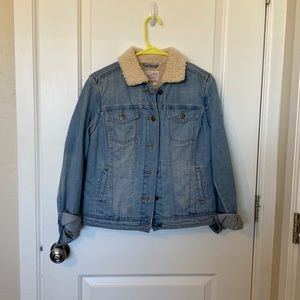 NEVER WORN Denim Sherpa Jacket